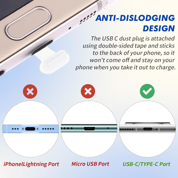 4 st dammskydd i silikon för USB-C-portar