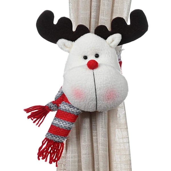 2 st Julgardin Spänne - Älg, Söt Gardinring Gardinklämma för Fest Hemgardiner, Juldekoration