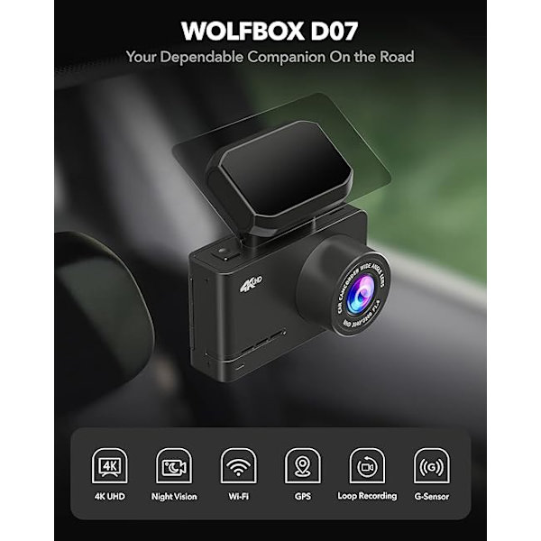 4K WiFi GPS Dash Camera för bil - HD 4k Dubbel Dashcam