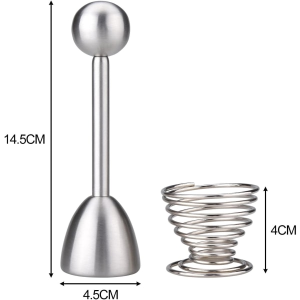 Pretop æggetopper med æggebæger - æggeåbner, rustfrit stål æg