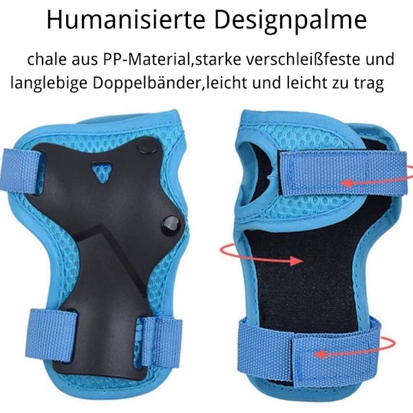 Skyddsset för Barn, 6 Delar, Handledsskydd Knäskydd Armbågsskydd