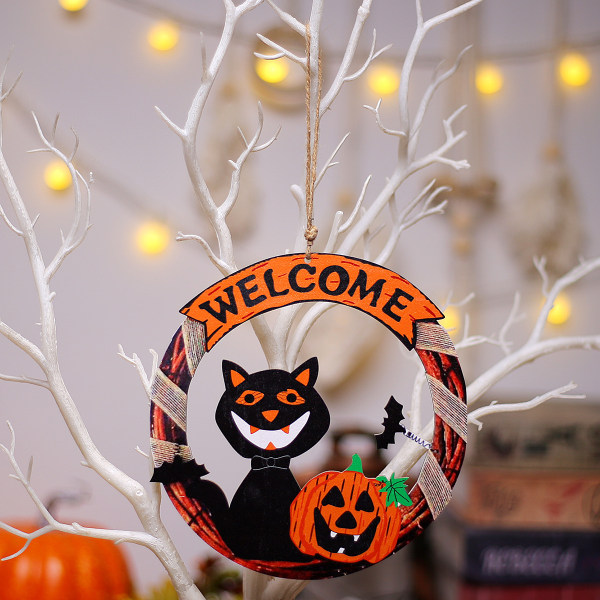 2 kpl Halloween-juhlan koriste-esineitä, piirretty kurpitsa