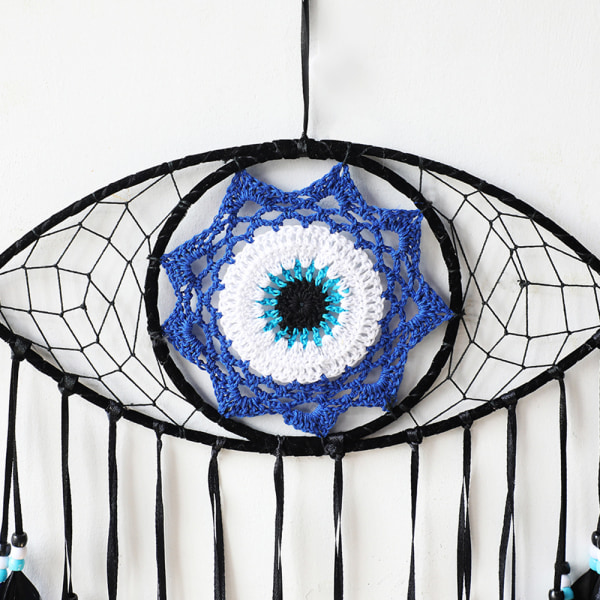 Evil Eye Dream Catcher Håndvevd Blue Lace Dream Catcher Evil