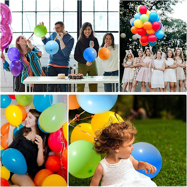 100 st partyballonger, 5 tum premium assorterade färgglada ballonger, bulkpack med starka latexballonger för födelsedag, fest, jul, bröllop, årsdag