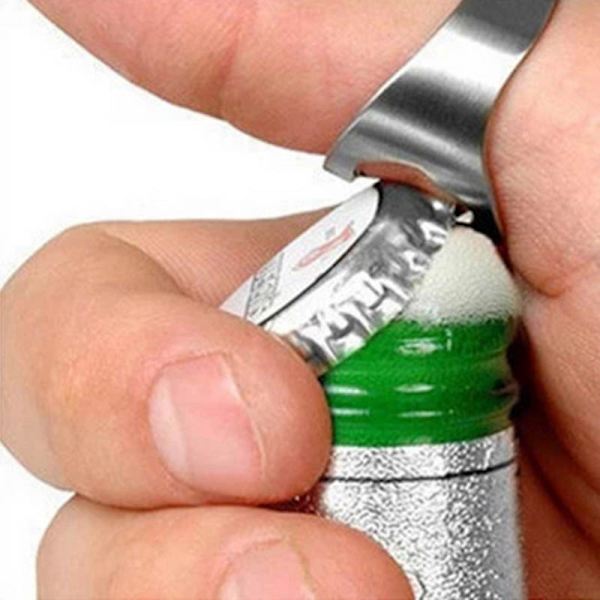 1 styck flasköppnare fingerring ring flasköppnare metall