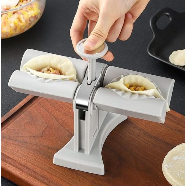 1 stycke (vit) Home Dumpling Machine Machine, dubbelt huvud