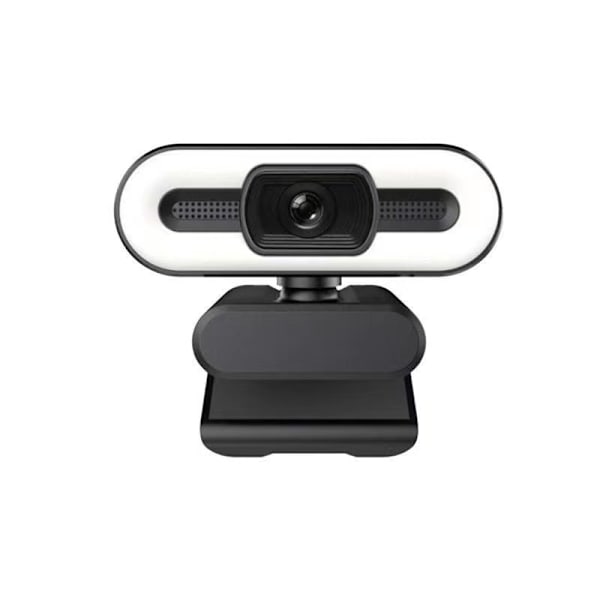 4k HD webbkamera med LED-ljusring och USB-mikrofon