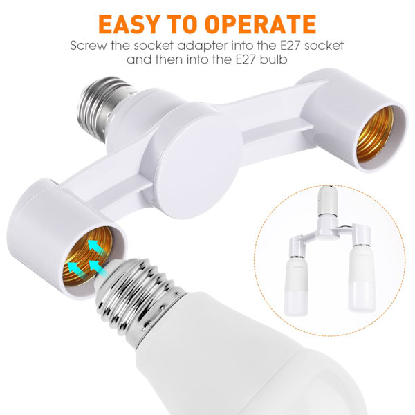 2-in-1 muuntolampunpidike E27-lampulle LED-valon pistorasia