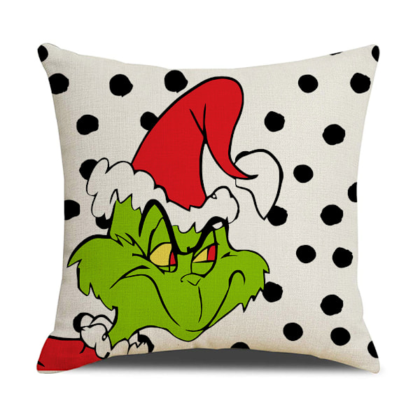 Jul Kuddfodral 45x45cm Set om 4 - Grinch Fyrkantigt Örngott Kuddfodral Skydd för Soffa Sovrum