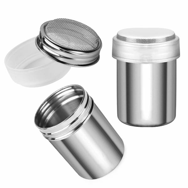 2 stk. Pudder Sukker Shaker Duster, Rustfrit Stål Pudder Sukker