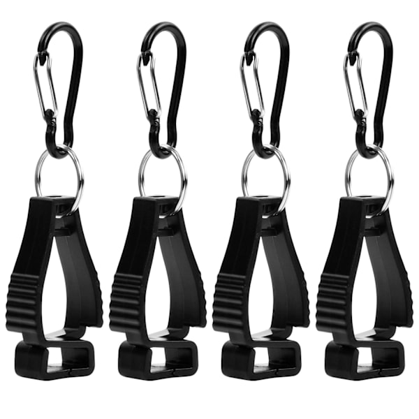 Set med 4 svarta handskclips, handskhållare, verktyg för arbete