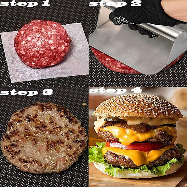 1 hamburgerkødspresse 304 rustfrit stål kødspresseplade kød