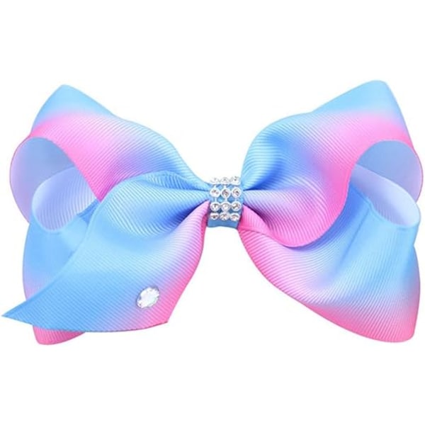 Mom Girls Large Bow Rainbow Dance Hair Clip Accessories