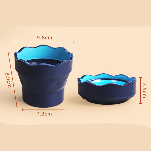 1 piece（Deep Blue）Portable Mini Folding Water Bucket Pen Washing