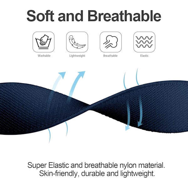 3-pakks Nylon Elastisk Båndstropper Kompatibel med Apple Watch 41 mm
