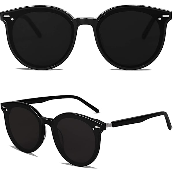 Klassinen pyöreä aurinkolasit naisille ja miehille Retro Vintage sävyt Suuret muovikehykset Sunnies