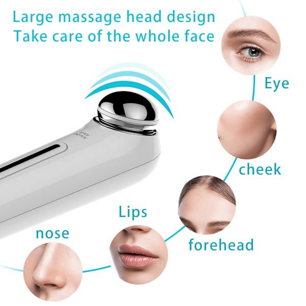Massage Pen Introduktionsinstrument Øjenmassage Øjenskønhedsinstrument Fjerner Linjer og Reducerer Poser under Øjnene og Fjerner