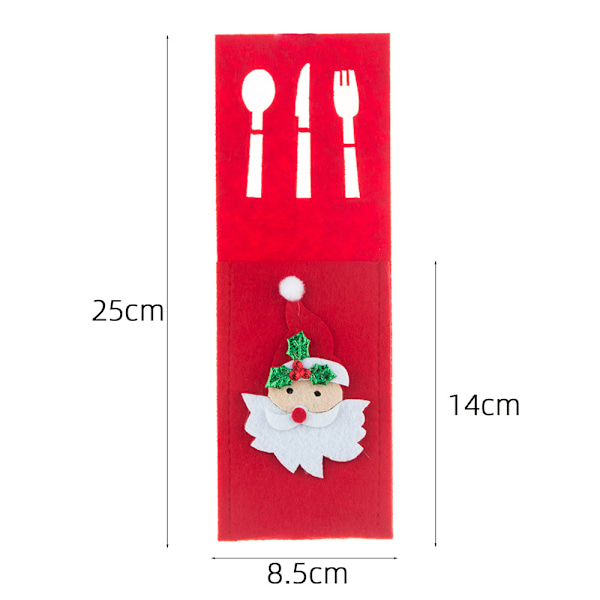 Sæt med 4 Julebestikposer - Rektangulært Filt Design, Køkkenbestikholder, Julebestikposer, Hjemmebord
