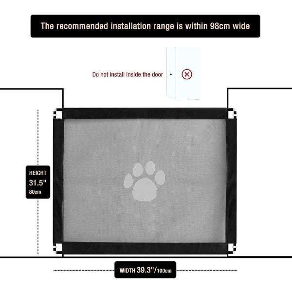 Magiskt hundgrindbarriär säkerhet Lätt att installera och låsbart för husdjur