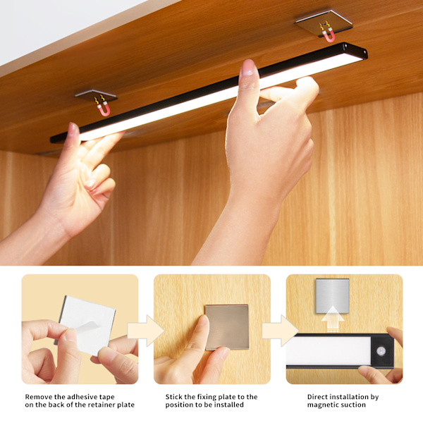 1 stk. Ultra tynd smart home menneskesensor skabslys lille