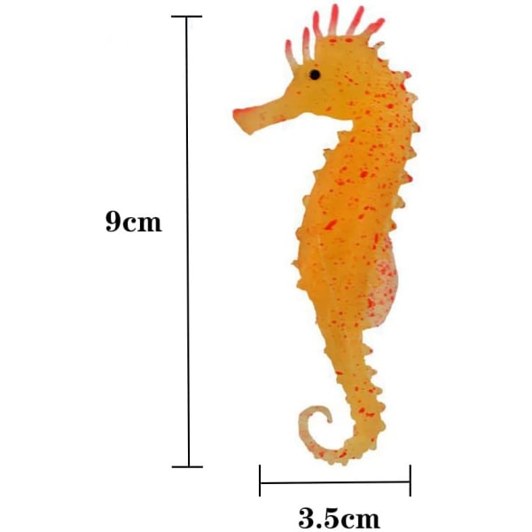 3-delt Akvariumdekorasjon Lysende Sjøhest Flytende