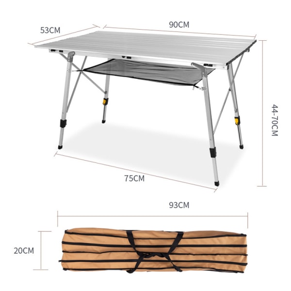 Ulkoilmakäyttöön sopiva kannettava piknikpöytä leirintään ja retkeilyyn