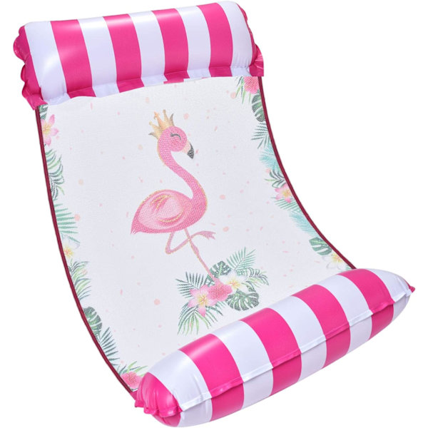 1 Styck Rosa Uppblåsbar Pool Float, Poolhängmatta Float, Lounge