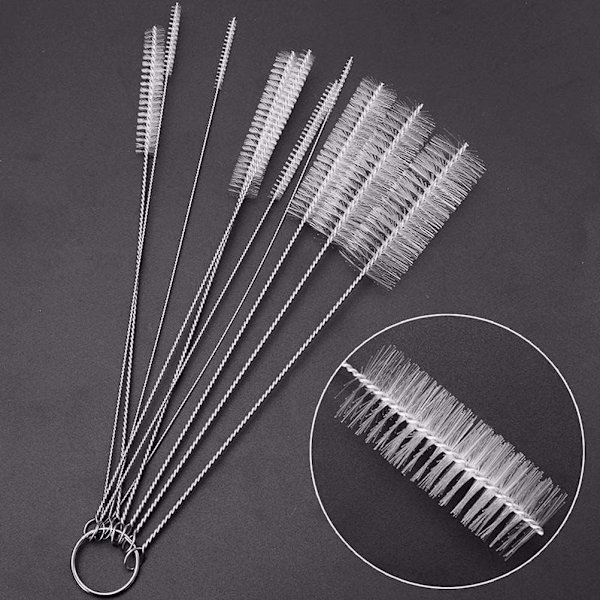 Rörrengöringsborste, Nylon Dricksugrör Rengöringsborste Set av