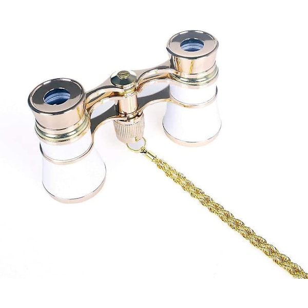 3 X 25 Klassiske Foldbare Operaglas Kikkert Metal Krop Med Kæde Optisk Linse Teater Teleskop Retro Design Kvinder Piger Gaver