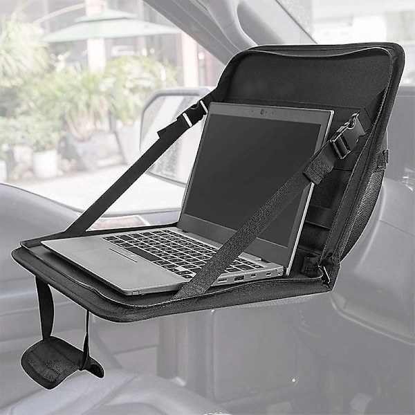 3 i 1 Rattstångsmatbricka (16,34 * 11,8 tum), Bilsätets Laptop-skrivbord, Multifunktionell Bilkontorsväska, Bil Arbetsbord för Skrivande, Bilorgan
