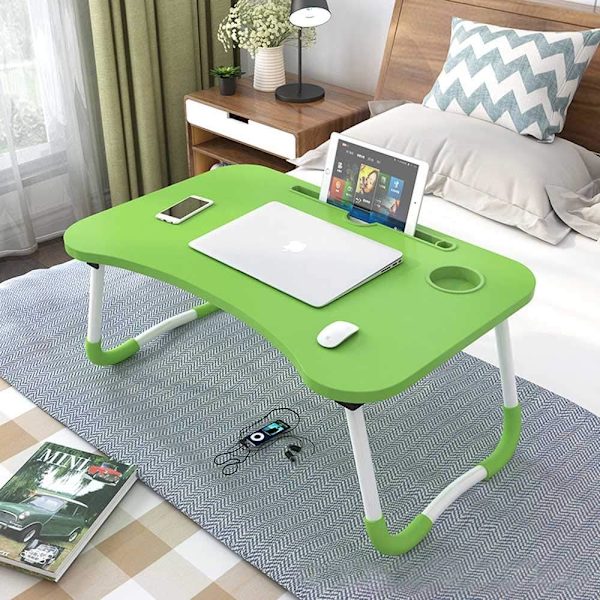 Laptopbord, Lille Kollegiebord, Seng med Laptopbord,