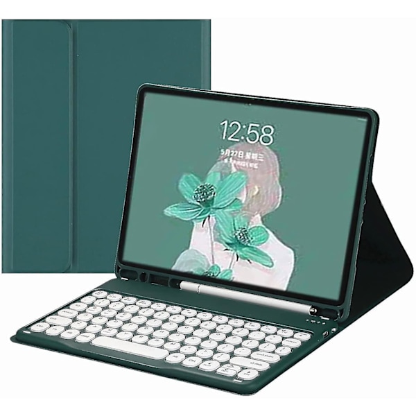 Galaxy Tab S6 Lite 10.4' Tastaturcover 2020 Model Sm-p610 Sm-p615 Magnetisk Aftagelig Bt Tastatur Ultratyndt Slank Runde Taster Smart Trådløst Tastatur