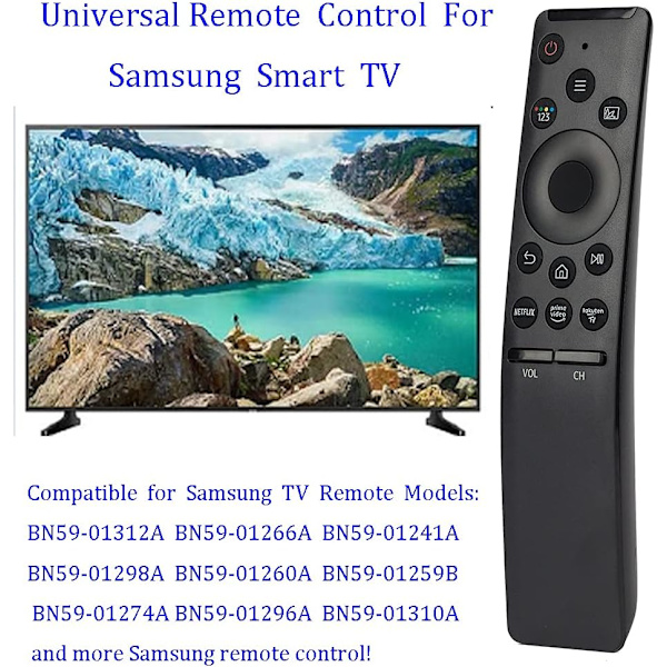Fjernbetjening til Samsung Smart-TV LCD LED UHD QLED