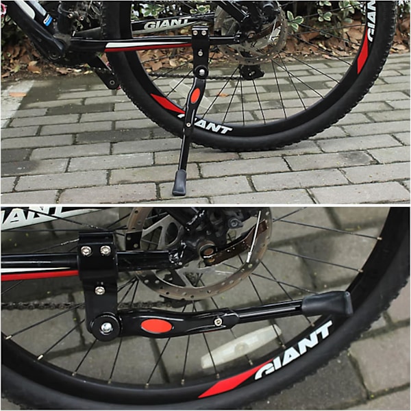 Justerbart Sykkelstativ Aluminium Legering Høydejusterbart med Sklisikre Gummiføtter Sidemontert MTB Sykkelstativ for 24-27 tommer BMX MTB 700c Sykkel - Svart