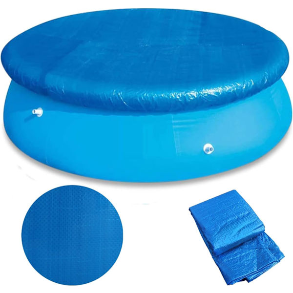 1 stk. 12 fod Rundt Swimmingpool Dæksel Nem Installation Ramme Pool Rund