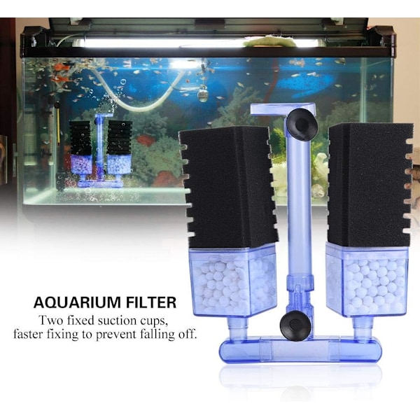 1 stk. Akvariefilter Luftpumpe Svamp Biokjemisk Oksygenpumpe