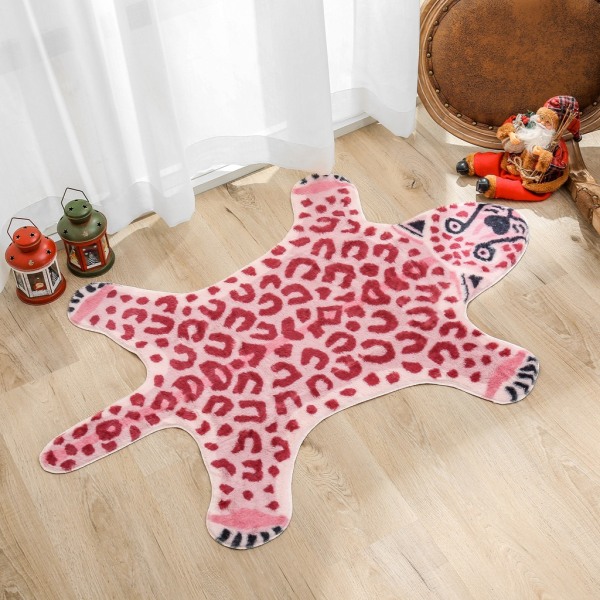 1 piece of 112 * 74 CM pink carpet, animal printed area carpet,