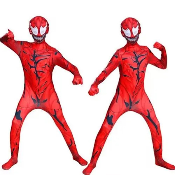Børn Drenge Rød Venom Cosplay Jumpsuit Halloween Kostume 6-7 Years