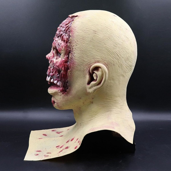 Halloween-maske i latex, der kan rives op, dobbeltlags latex-halloweenmaske til voksne, 3D-kraniehovedmaske G（21X33cm）