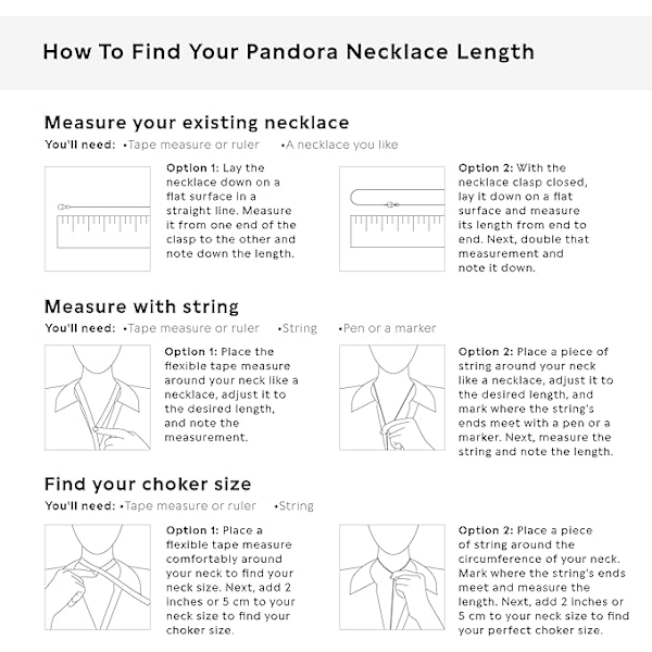 Pandora Smycken Pandora Hjärta Cubic Zirconia Halsband Sterling Silver, 45 cm{SL}