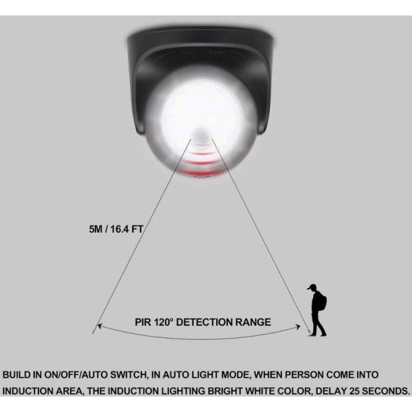 Udendørs væglampe med bevægelsessensor 1000 lumen LED udendørsbelysning