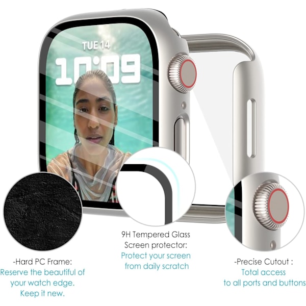 6-Pack Kompatibel med Apple Watch Skärmskydd 41mm Series 9 8 7, Hårt PC Stötfångare Sportskyddsfodral för iWatch 41mm Series 9 8 7 Män Kvinnor 41mm