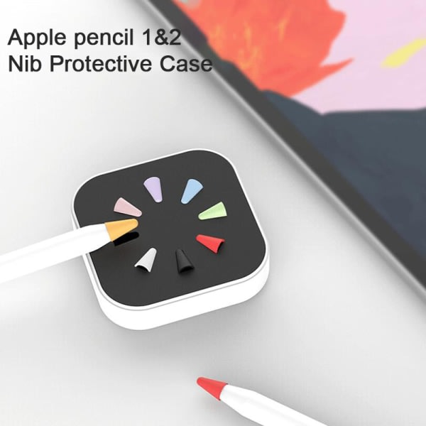8st Apple Pencil Gen 1&2 spetsspets case Mjuk svart