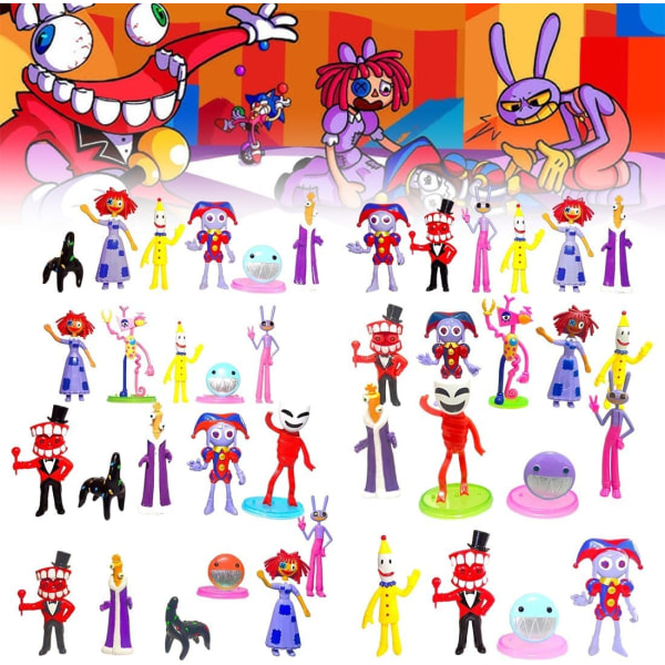 10 The Amazing Digital Circus Figures Set, Pomni Jax modellleksaker för barngåvor, The Amazing Digital Circus Collectible Anime Figurer 10pcs-c
