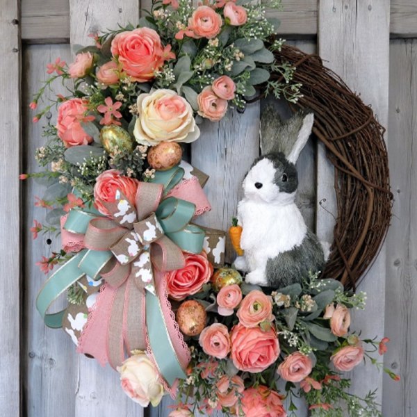 Påskdekoration Bunny Garland Woven Wreath Party Berlocker