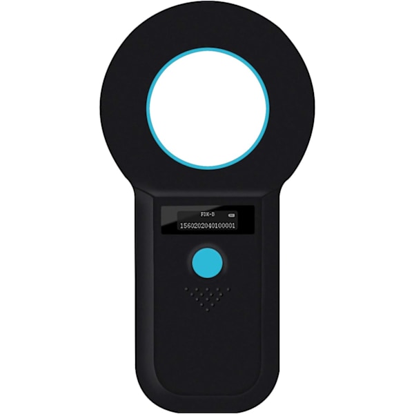 Husdjursmikrochipsscanner, ISO11784(85)/FDX-B/EMID med 128 uppsättningar av datalagringsmikrochipläsare för djur/husdjur/hund/katt/gris (svart)