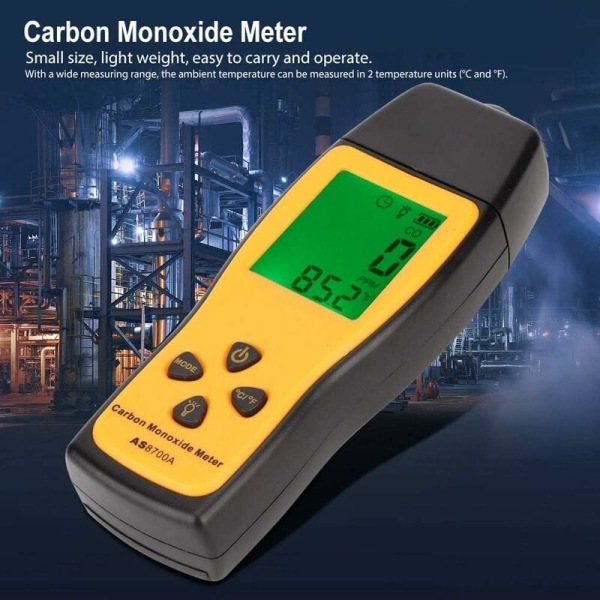 Kannettava CO-ilmaisin, tarkka ilmaisin selkeällä LCD-näytöllä, 01000 PPM