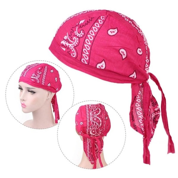 Nopeasti kuivuva puuvillainen merirosvohattu ulkoiluun ja urheiluun, bandana Hot Pink