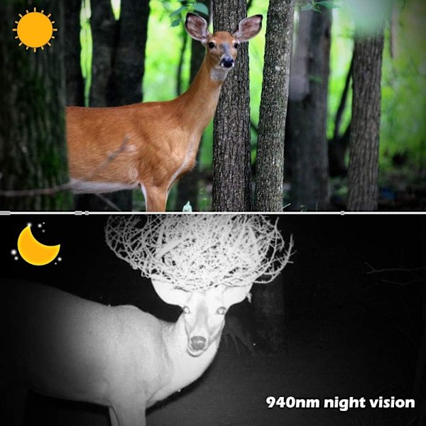 Mini HD -pelikamera, metsästyskamera valokuvaloukku 120° laajakulmanäkymällä infrapuna yönäkö valvontakamera metsästyskamera LCD-näytöllä