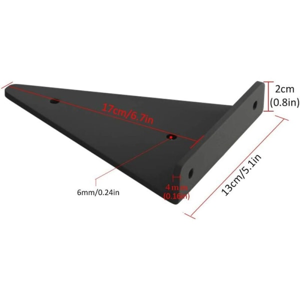 2 st flytande metall triangel hylla konsol, dold dold vägg hylla konsol, sovrum vardagsrum badrum DIY dekoration konsol